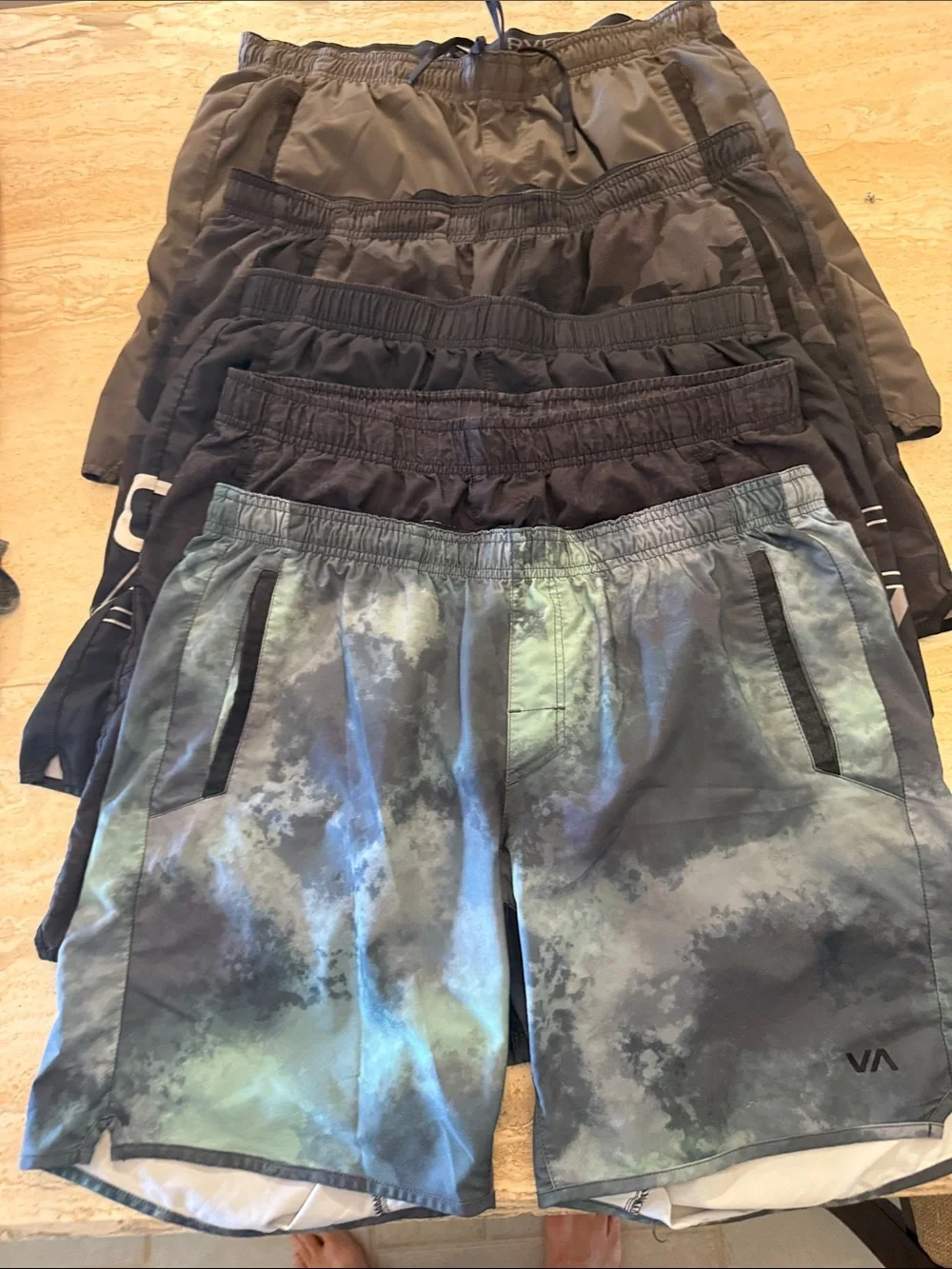 5 pack RVCA Yogger workout shorts